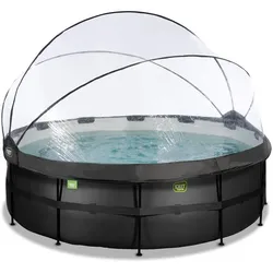 EXIT Swimming Pool Premium Ø 427 x 122 cm schwarz inkl. Sonnendach