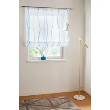 OTTO home Raffrollo OTTO HOME "Dimona" Gr. 2, weiß (weiß, blau), B:60cm H:140cm, Voile, Obermaterial: 100% Polyester, Raffrollos, Transparent, Voile, Polyester, Wellen