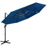 furnicato Sonnenschirm mit Aluminium-Mast 4-lagig Azurblau 3x3 m, LxB: 300x300 cm blau