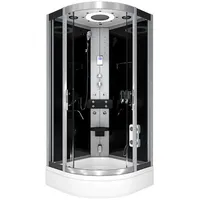 AcquaVapore Komplettdusche Fertigdusche Dusche D58-63T0 Schwarz 100x100, Sicherheitsglas ESG, inklusive Duschwanne schwarz