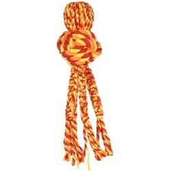 Kong® Spielzeug Wubba in Orange Farbe mit Knotenball