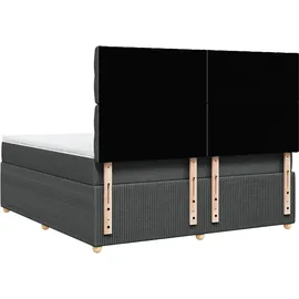 vidaXL Boxspringbett 180 x 200 cm Dunkelgrau