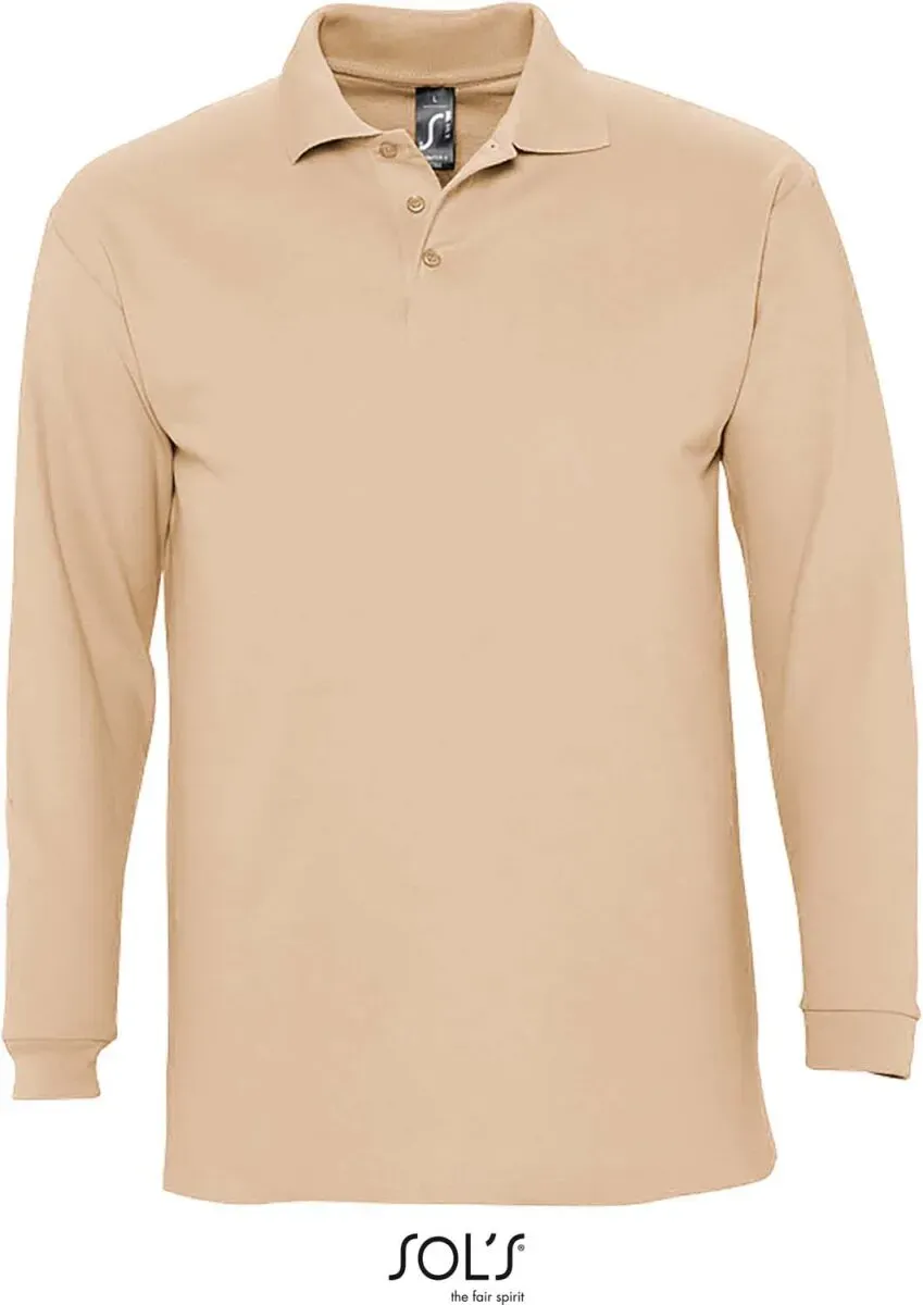 SOLS Herren Piqué Polo langarm 11353 sand M