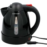 Dunlop Reisewasserkocher 24V - Reise Wasserkocher 0,8L - Tragbarer Kettle mit Zigarettenanzünderstecker - Thermischer Schutz und Trockenlaufschutz - für Tee, Kaffee, Suppe und Nudeln - Schwarz