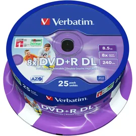 Verbatim DVD+R DL 8,5GB 8x bedruckbar 25er Spindel