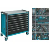 HAZET Werkstattwagen Assistent, flach: 7 x 81 x 870 x 398 mm Schubladen, hoch: 1 x 166 x 870 x 398 mm, Anzahl Werkzeuge: 378