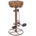 BIZZOTTO Barhocker Cycle aus Leder, Metallgestell im Industrial Stil, Bronze Cognac, gepolstert