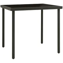 vidaXL Garten-Esstisch Anthrazit 80x80x72 cm Glas und Stahl