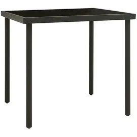 vidaXL Garten-Esstisch Anthrazit 80x80x72 cm Glas und Stahl