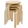 Home4You Kinderhocker 4er Set H 30 cm Birke massiv beige