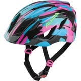 Alpina PICO FLASH - Beleuchteter, Leichter & Bruchfester Fahrradhelm Mit Fliegennetz Für Kinder, neon-blue pink gloss, 50-55 cm