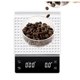 REDOM Küchenwaage Digitale Küchenwaage Barista Waage Digitalwaage Feinwaage für Küche, (Elektronische Küchenwaage mit Timer LCD Display USB Ladefunktion, 1-tlg., Präzisionswaage Mehrfache Gewichtseinheiten Wasserdichtes Silikonpad), perfekt für Küche oder Café geeignet weiß