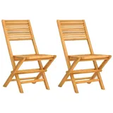 vidaXL Gartenstühle 2 Stk. Klappbar 47x62x90 cm Massivholz Teak