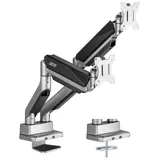 Maclean Brackets Ergo Office ER-446 2-Fach Monitorhalterung mit Gasfeder Tischhalterung 17-35" Zoll Schwenkbar Neigbar Drehbar Höhenverstellbar Doppelarm VESA 75x75 100x100 bis 2x15kg