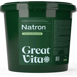 greatvita Natron Pulver 5 kg Eimer | Lebensmittelqualität E500ii, Backpulver Backsoda