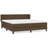 vidaXL Boxspringbett mit Matratze Dunkelbraun 160x200 cm Stoff