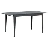 Beliani Esstisch Schwarz 120/160 x 80 cm Ausziehbar MDF Tischplatte Metallbeine Rechteckig Modern Wohnzimmer Salon - Schwarz