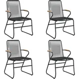 vidaXL Gartenstuhl 58 x 59 x 85,5 cm schwarz 4 St.