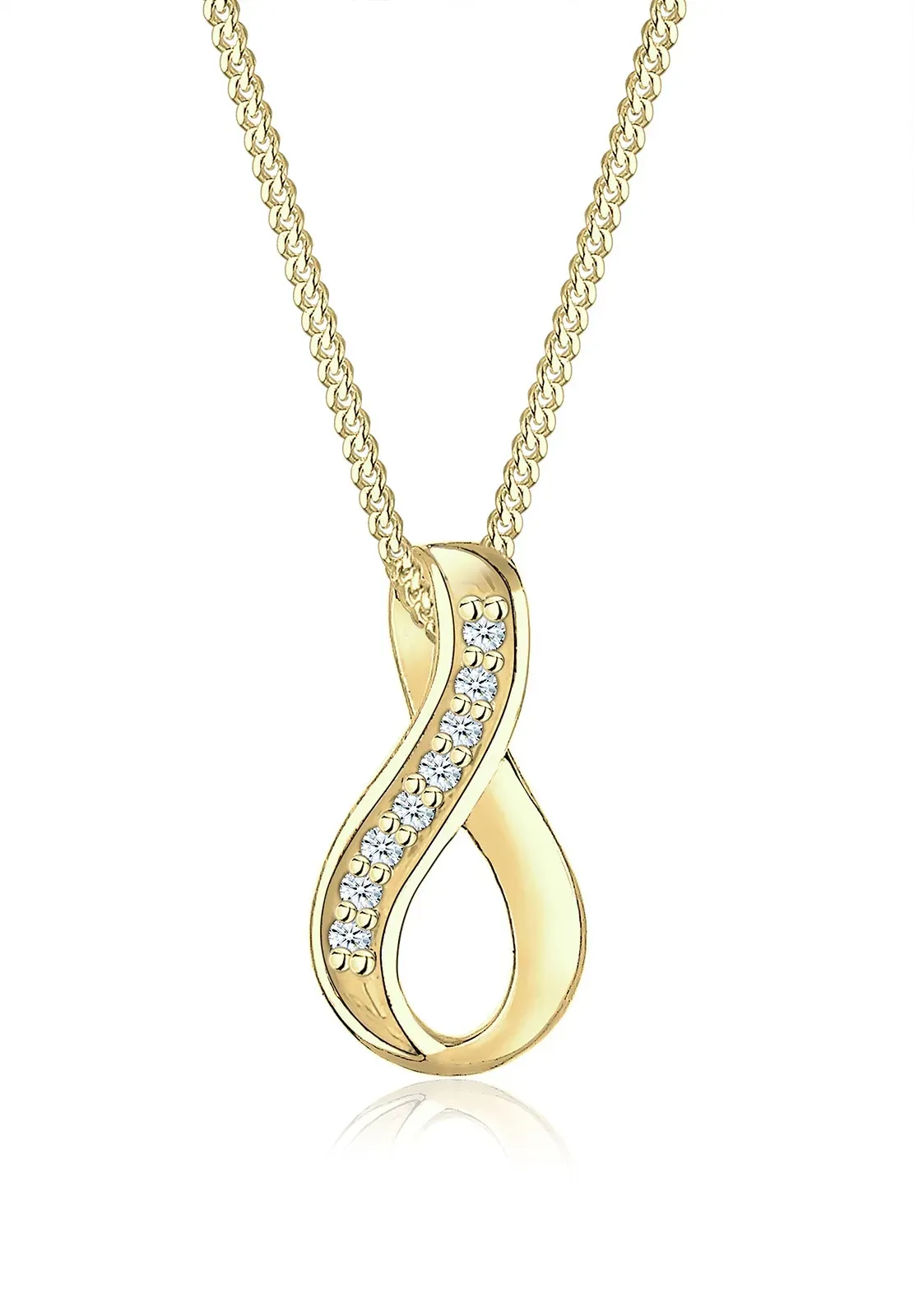 Elli DIAMONDS Silberkette »Halskette Infinity Love Diamant (0.04 ct) 375 Gelbgold« Elli DIAMONDS Gold 45