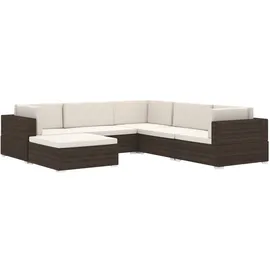 vidaXL Modular-Fußhocker braun/weiß