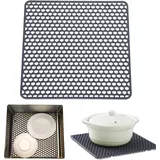 Trsnzul Silikon SpüLbeckeneinlage 30.5 * 30.5cm, Zusammenklappbar rutschfeste SpüLbeckenmatte, Spülmatte Abtropfmatte Spülbeckenschutz Mat Spülbecken Schutzmatte zum Abstellen und Trocken von Besteck