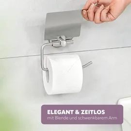 bremermann Bad-Serie PIAZZA - Toilettenpapierhalter mit Blende, Edelstahl matt