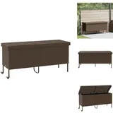 Gartentruhe mit Rollen Braun 160x55x75 cm Poly Rattan - Gartentruhe - Gartentruhen - Garten Auflagenbox - Auflagenbox