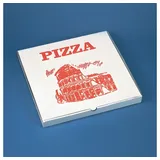 Papstar STARPAK Pizzakartons weiß, rot 30,0 x 30,0 cm, 100 St.