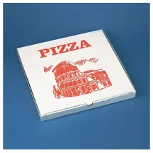 Papstar STARPAK Pizzakartons weiß, rot 30,0 x 30,0 cm, 100 St.