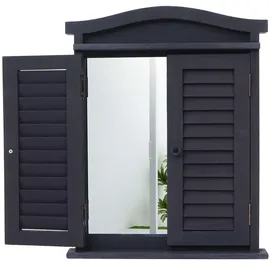 Mendler Wandspiegel Spiegelfenster 53 x 42 cm Silber