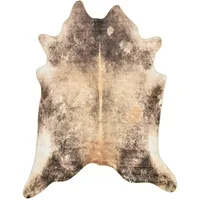 Gino Falcone Kuhfell Teppich & Kunstfell, Rinderfell Imitat, Kuhmotiv, Fellform | 70 x 90 cm | Braun, Emilia