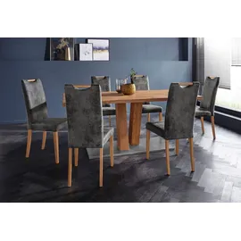 Home Affaire Esszimmerstuhl Roberta Mikrofaser grau 2er Set