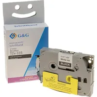 G&G Schriftband kompatibel ersetzt Brother TZe-335 Bandfarbe: Schwarz Schriftfarbe: