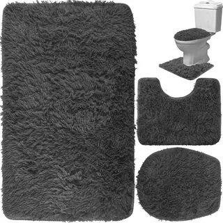 ruhhy 22061 Badezimmerteppich - Set - grau - Grau