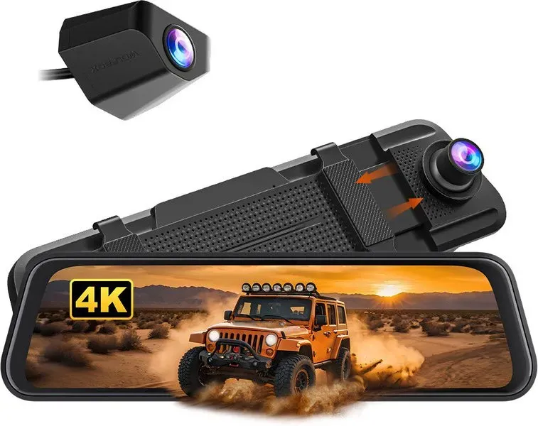 WolfBox M40lite 4K Front- und Rückspiegel-Dashcam mit 1080P Rückkamera, 10-Zoll-Touchscreen, Loop-Recording, G-Sensor
