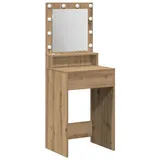 vidaXL Schminktisch mit LED-Lichtern aus Artisan Eiche, 50x41x135 cm