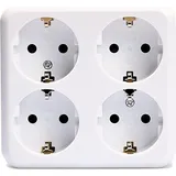McPower Schutzkontakt-Steckdose 4-fach Weiß 2 St.