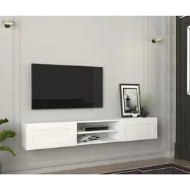 moebel17 Piuma TV-Lowboard 180 x 29,1 x 29,6 cm Weiß Holz