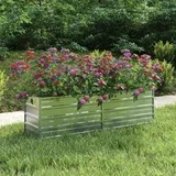 vidaXL Garten-Hochbeet verzinkter Stahl rechteckig 160 x 40 x 45 cm Silber 
