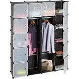 Relaxdays Kleiderschrank, 10021971_49 weiß, transparent 145,0 x 36,5 x 180,0 cm