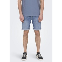 ONLY & SONS Ply Mbd 8772 Tai Dnm Short in Blau, S