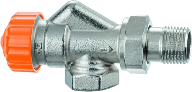 Heimeier Eclipse Thermostat-Ventilunterteil 3460-01.000 Rp 3/8xR 3/8, Axial, Messing vernickelt, verkürzt