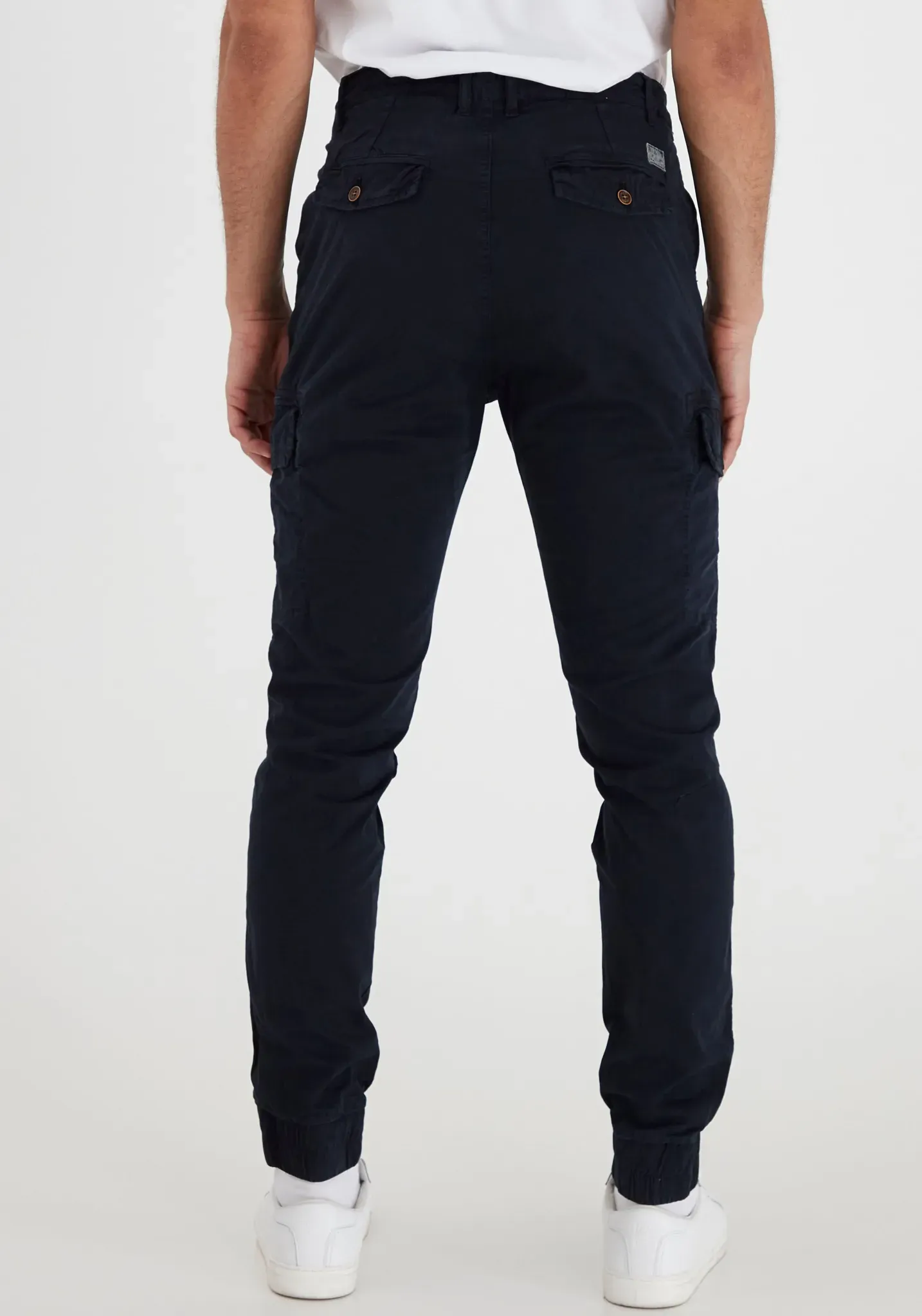 Cargohose BLEND "BHNAN", Herren, Gr. 31, Länge 34, blau (marine), Web, Obermaterial: 98% Baumwolle, 2% Elasthan, unifarben, normal normal, Hosen Cargohose, mit normaler Länge, aus Baumwolle und Elasthan, normale Passform