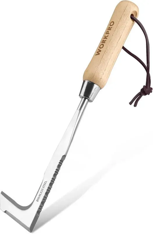 WORKPRO Fugenkratzer 31,5 cm mit Holzgriff, Unkrautcutter mit gesägter Klinge, Unkrautstecher zum Entfernen von Moos und Unkraut, Unkrautentferner für den Garten.