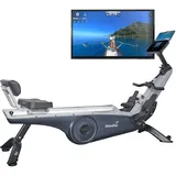 Skandika Rudergerät für Zuhause Freki, 24 Widerstandsstufen,19 Trainingsprogramme, 12kg Schwungmasse, Magnetwiderstand, Studio-Qualität, LCD-Display, Kinomap, aufstellbar, wartungsarm Bis 135kg