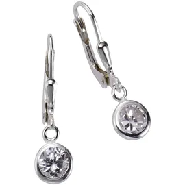 ZEEme Paar Ohrhänger »925 Silberrhodiniert Zirkonia«, weiß weiß