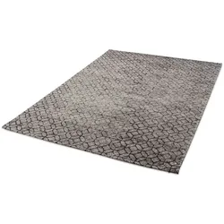 Vintage Teppich Namon 80 x 150 cm Mischgewebe Grau, Weiß Grau /