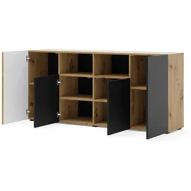 BIM Furniture Auris 180 x 82 x 42 cm Artisan Eiche / Schwarz Matt