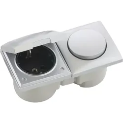 BERKER Berker Integro Flow Elemente chrom matt - Schalter, Steckdose mit Deckel , Steckdose schwarz