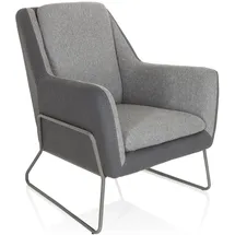 HJH Office Sessel LAGUN Polyester 75 x 72 x 81 cm Hellgrau/Dunkelgrau